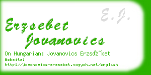 erzsebet jovanovics business card